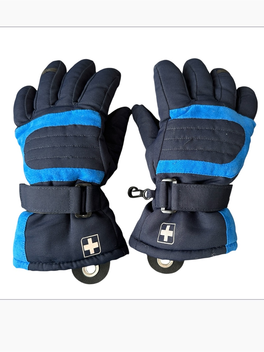 Swiss Tech Kids Waterproof Performance Winter Ski SnowGloves Black Blue S/M